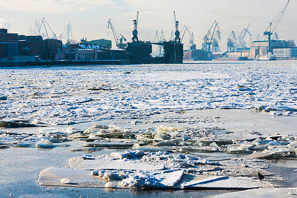 Saint Petersburg Harbor in Winter
