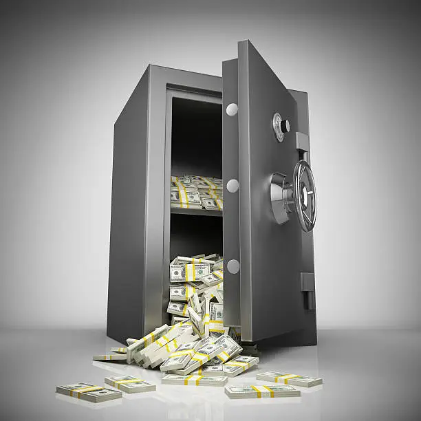 Photo of Bank safe with money