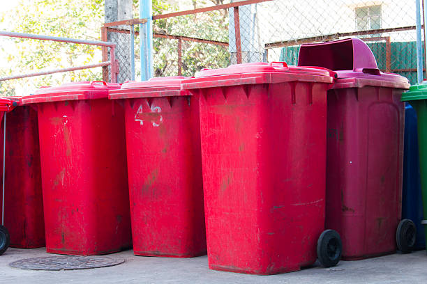 istock Blue , red bins , recycling bins 503306186