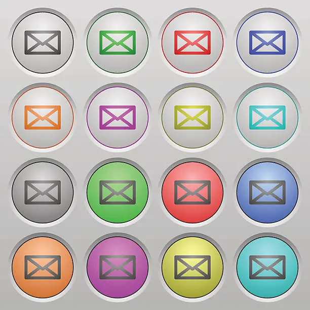 Vector illustration of Message plastic sunk buttons