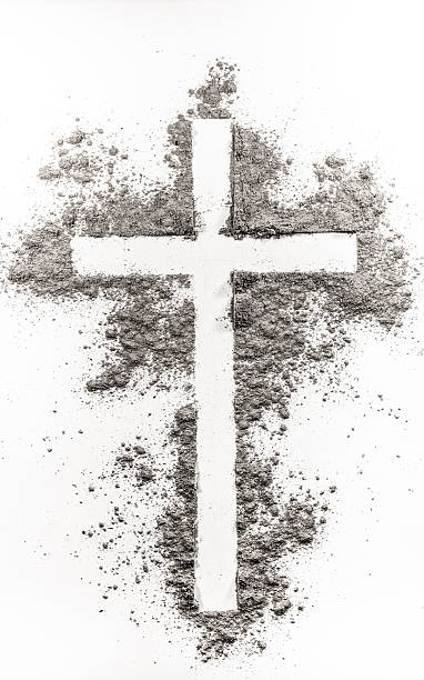 istock Christian cross made of ash 503307408