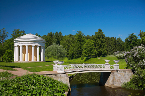 The 'Temple of Friendship' in Pavlovsk Park on the banks of the river Slavyanka