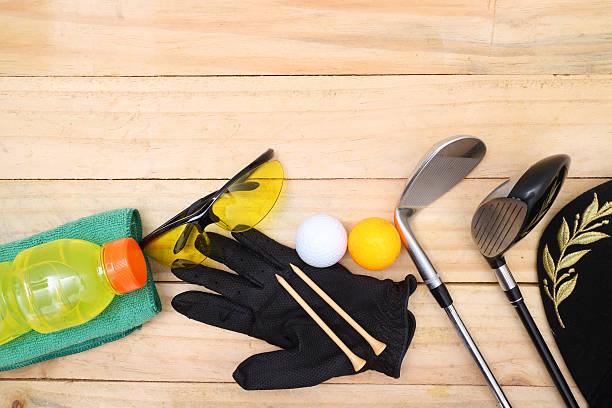 istock Golf equipment on wood floor preparing for good game 503309638