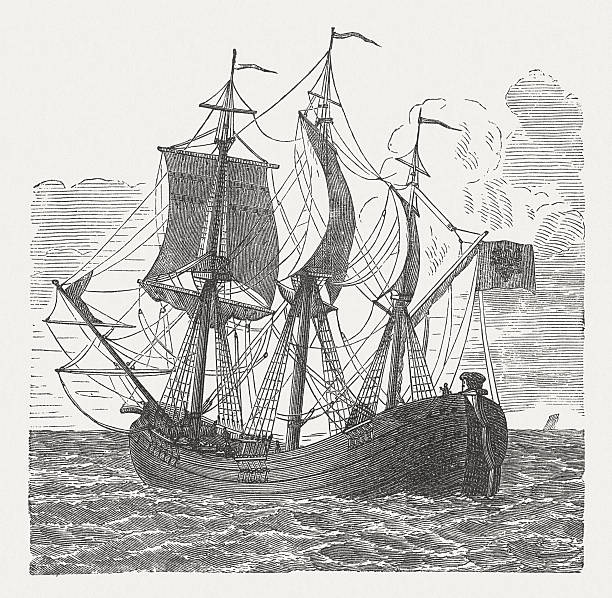 ilustrações, clipart, desenhos animados e ícones de kurprinz - etching sailing ship passenger ship sea