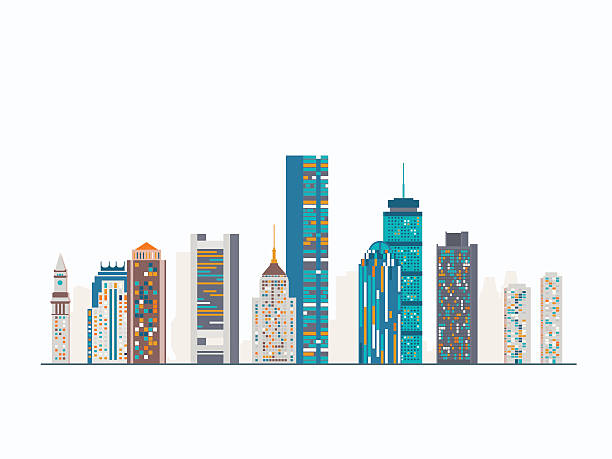 Boston abstract skyline Vector graphics, flat city illustration, eps 10 massachusetts illustrations stock illustrations