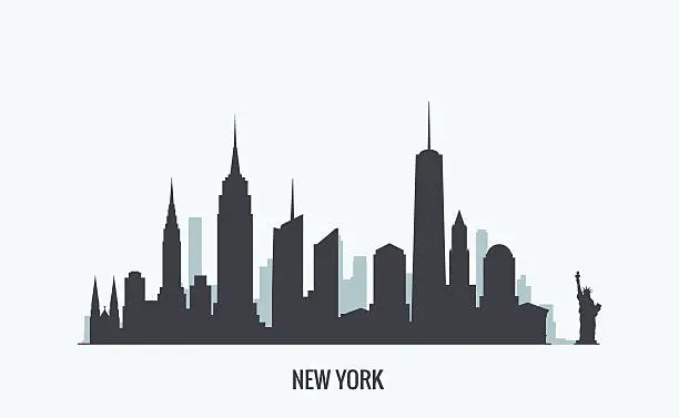 Vector illustration of New York skyline silhouette