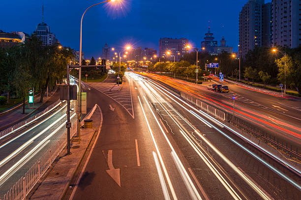 istock Urban highway traffic at night 503312539