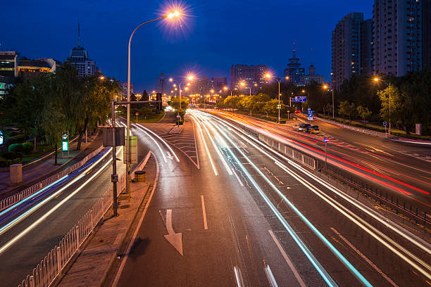 istock Urban highway traffic at night 503312585