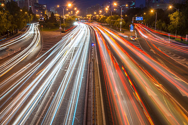 istock Urban highway traffic at night 503312589