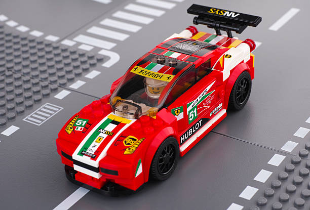 lego ferrari 458 italia gt2 - formula one racing racecar sports race car zdjęcia i obrazy z banku zdjęć