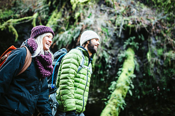istock Couple Hiking in Forest Gorge 503313103