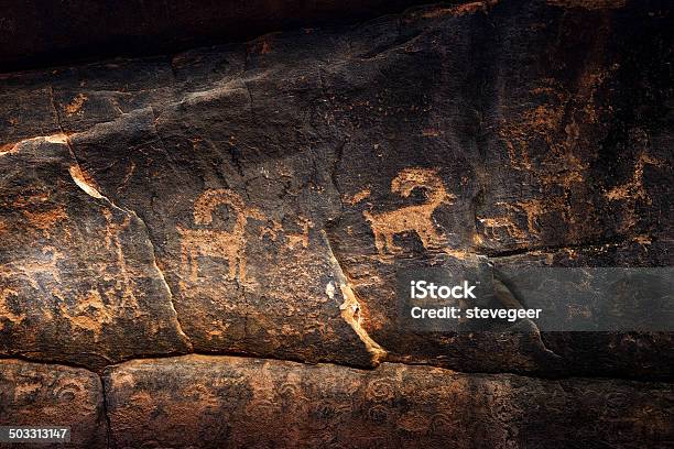 Préanasazi Petroglyphs Parque Nacional De Zion Utah - Fotografias de stock e mais imagens de Parque Nacional de Zion