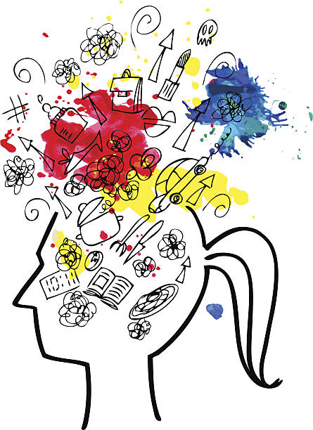 istock Woman head full of things to do 503313473