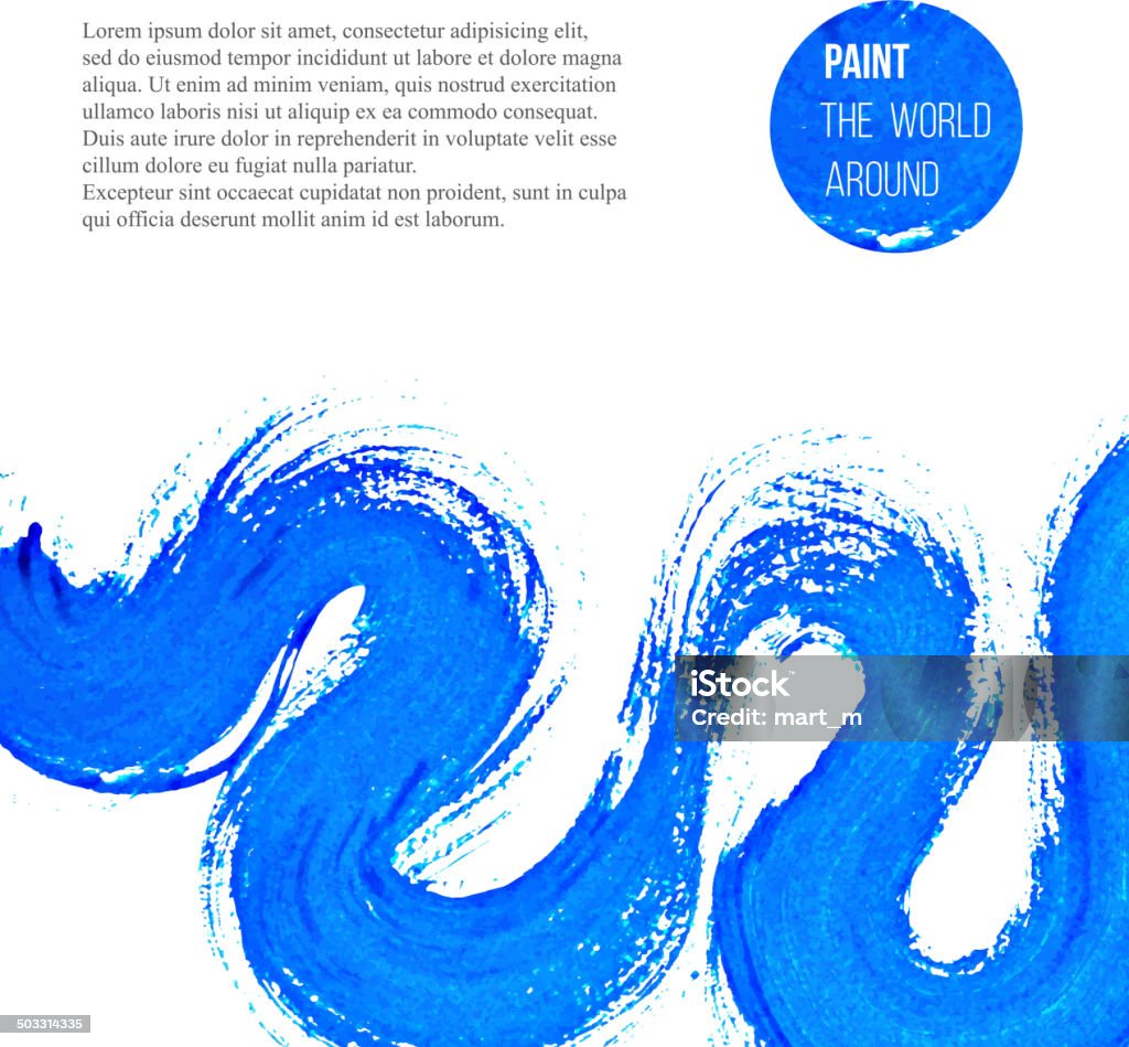 abstract blue pincelada - arte vectorial de Abstracto libre de derechos