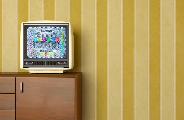 istock Vintage old television showing static signal, test pattern, wallpaper 503314489
