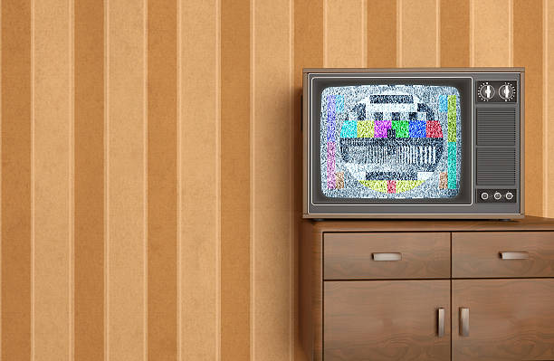 istock Vintage old television showing static signal, test pattern, wallpaper 503314497