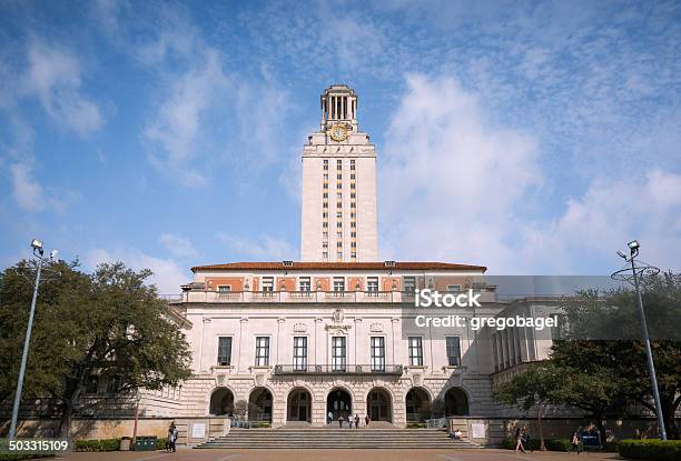 Main Building At The University Of Texas Campus In Austin Stock Photo - Download Image Now