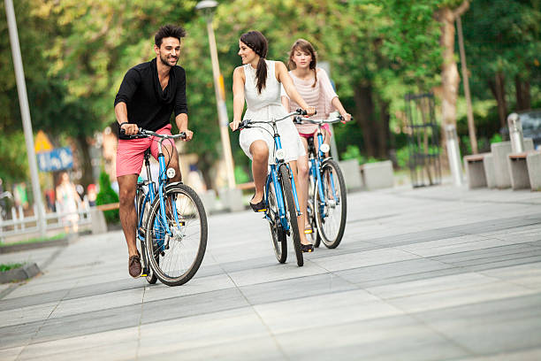 istock Group Of Friends Riding Bicycles 503315239