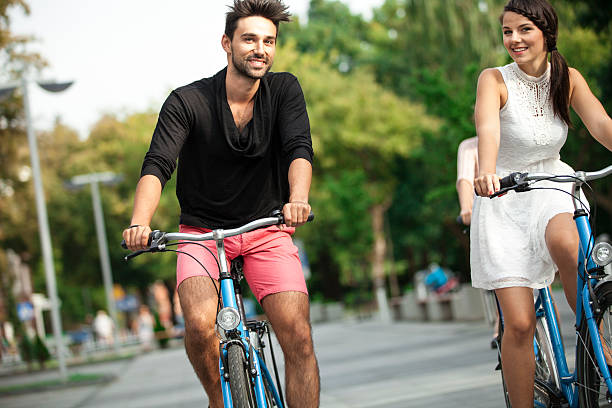 istock Group Of Friends Riding Bicycles 503315255