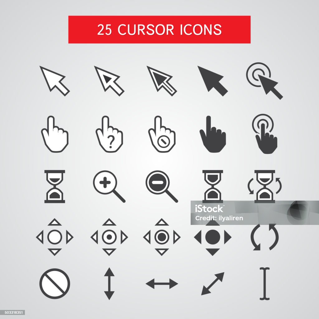 Conjunto de iconos de Vector Cursor - arte vectorial de Cursor libre de derechos