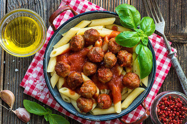 istock Pasta with meatballs and tomato sauce 503323952