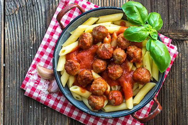 istock Pasta with meatballs and tomato sauce 503324170
