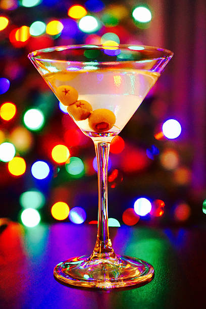 istock Martini with olives at christmas 503324424