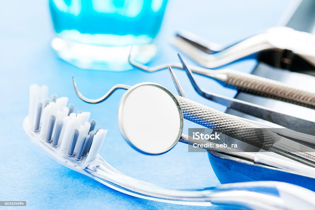 Dental tools and toothbrush Dental Equipment Stock Photo