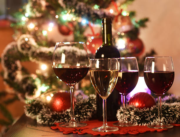 istock Glass of wine - Christmas time 503326218