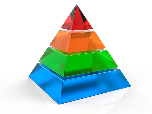 3D Isolated Pyramid Background. Hierarchy Concept.
