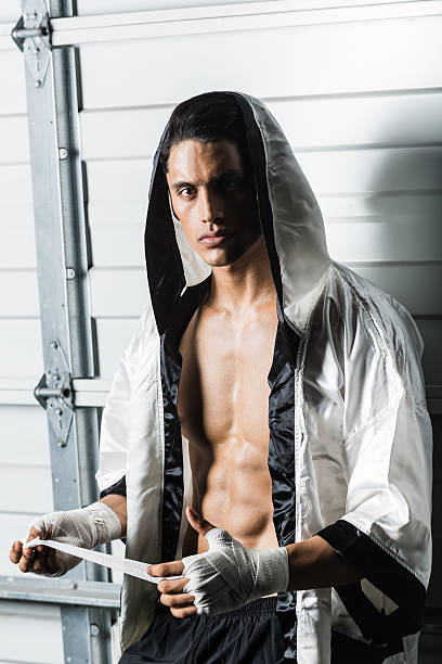 istock Hispanic Boxer In A Robe Getting Ready For The Fight 503327840