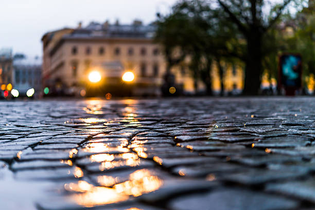istock City central square paved with stone after a rain 503327910