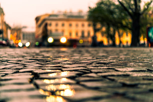 istock City central square paved with stone after a rain 503329190