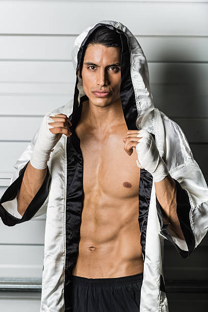 istock Hispanic Boxer In A Robe Getting Ready For The Fight 503329776