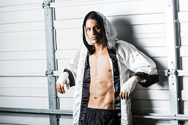 istock Hispanic Boxer In A Robe Getting Ready For The Fight 503331244