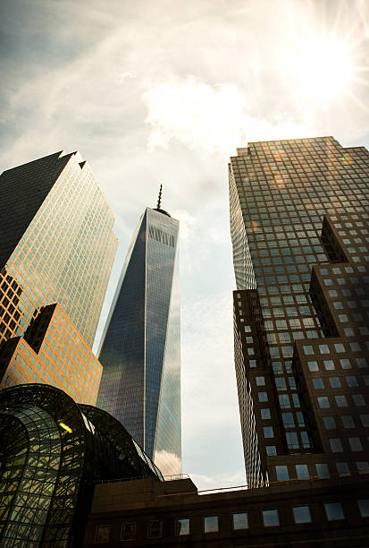 istock Wall street building with sunshine background 503331990