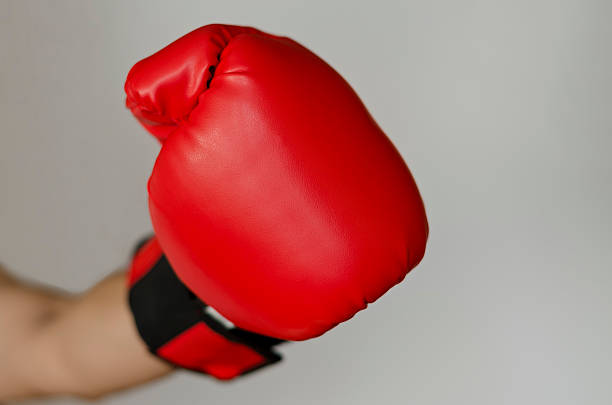 istock Boxing glove headed into the front of you 503334382