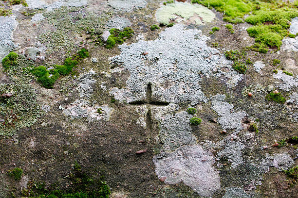 istock Cross carved in rock 503335056