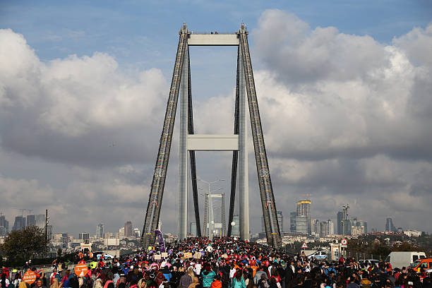 37 a vodafone istambul maratona - healthy lifestyle turkey sport marathon - fotografias e filmes do acervo