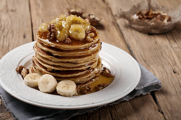 istock Pancake with caramelized bananas, nuts and honey 503336304