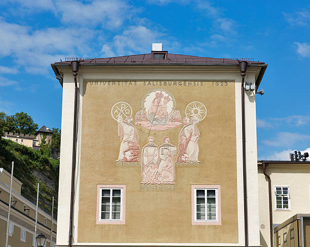 Solarclock located on Salzburg University facade