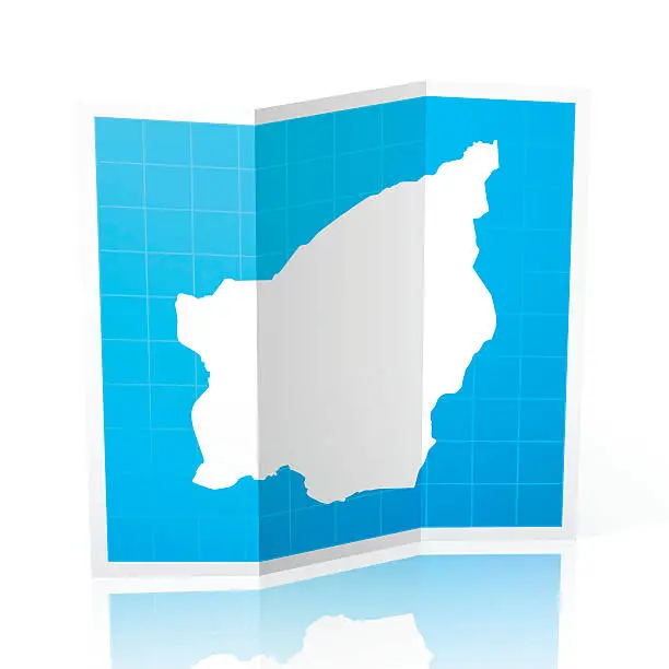Vector illustration of San Marino Map folded, isolated on white Background