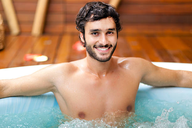 istock Young man relaxing in a beauty farm 503339011