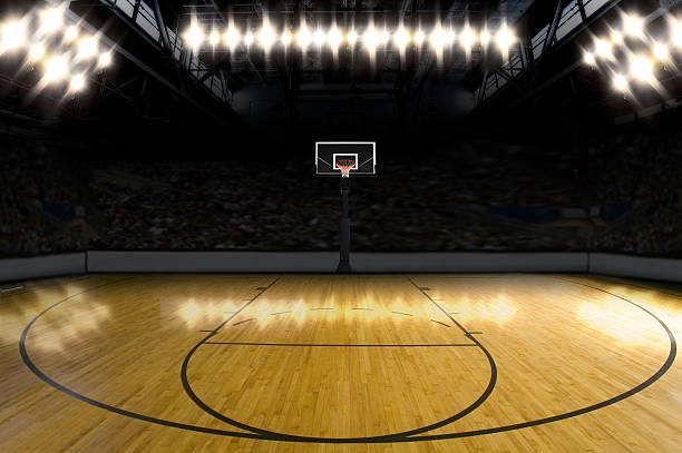 cancha de básquetbol. - basketball court equipment fotografías e imágenes de stock