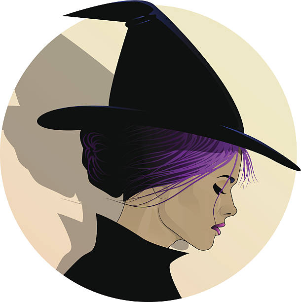 Beautiful Witch vector art illustration