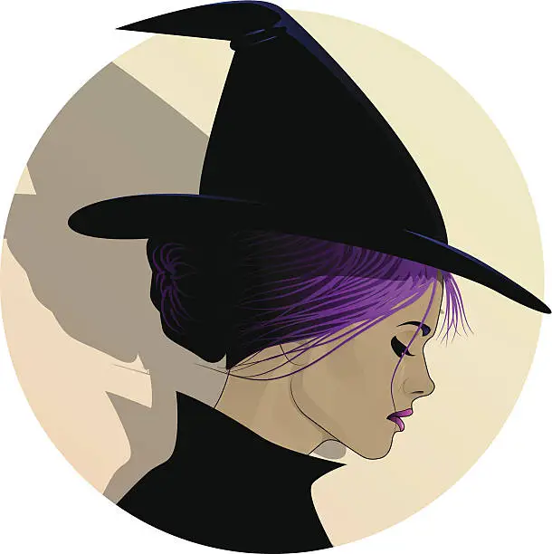 Vector illustration of Beautiful Witch