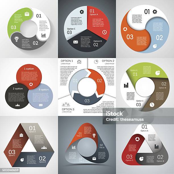 Moderne Vektorinfografik Für Businessprojekt Stock Vektor Art und mehr Bilder von Drei Gegenstände - Drei Gegenstände, Ziffer 3, Schaubild