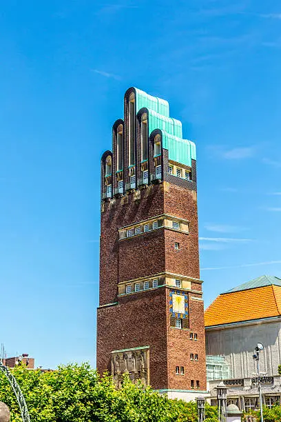 Hochzeitsturm tower at Kuenstler Kolonie artists colony in Darmstadt Germany
