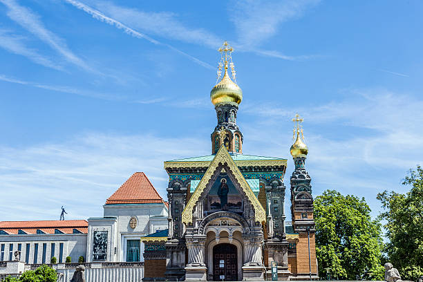 istock orthodox russian chappel Darmstadt under blue sky 503342949
