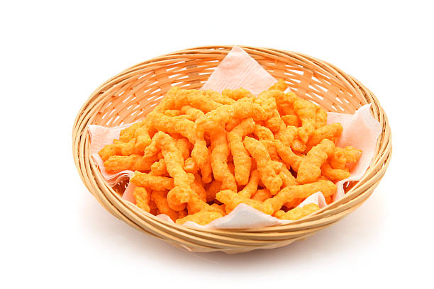 istock Crunchy cheese snacks in basket 503343777